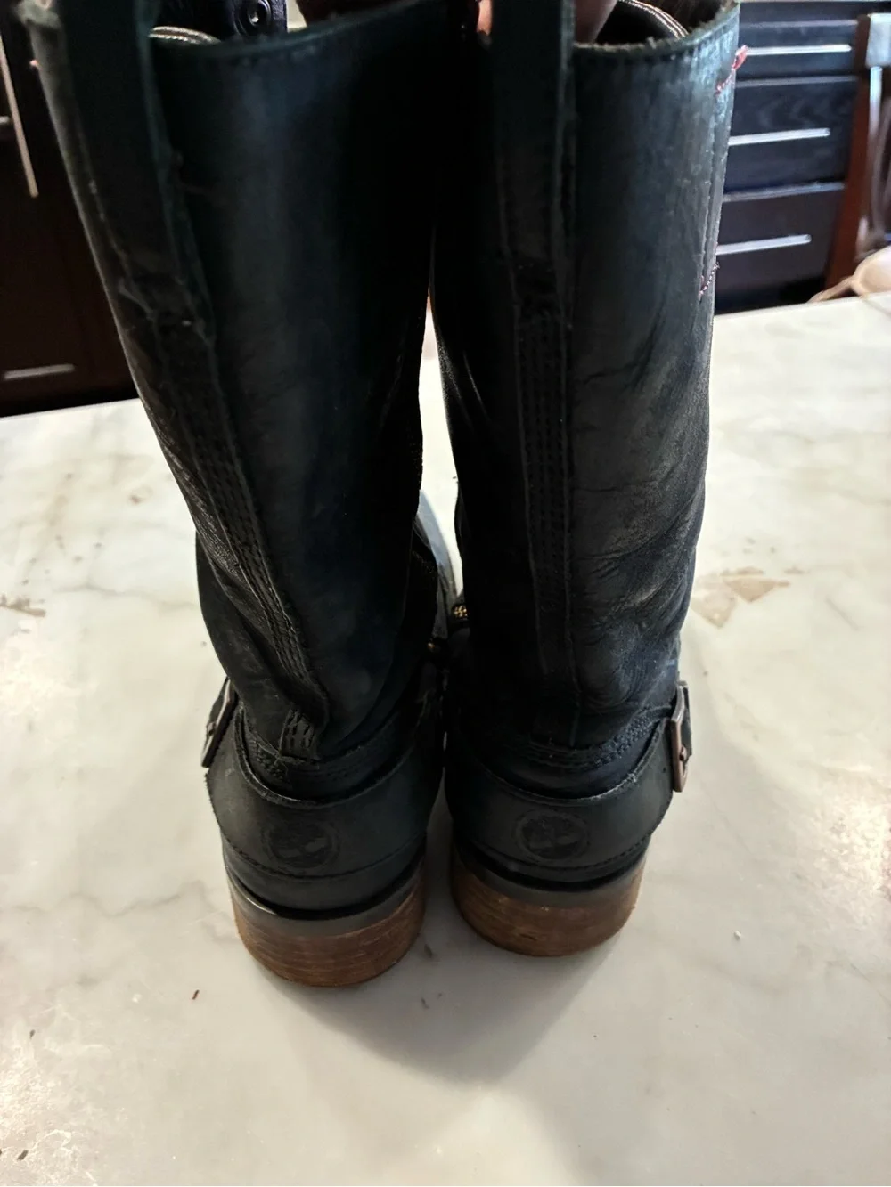 Timberland Charles Street Lace Mid Calf Leather Boots Black 54353 Women 8M